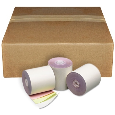 3-ply 3 inch 65' Feet (50 Rolls) White/Canary/Pink Carbonless Kitchen Paper  12 Rolls Epson TMU 220 Made in USA – BuyRegisterRolls®